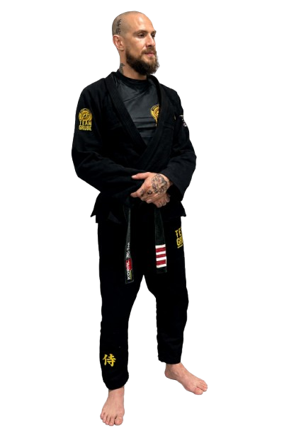 Paulo Grube, faixa preta 3º grau, de kimono all black